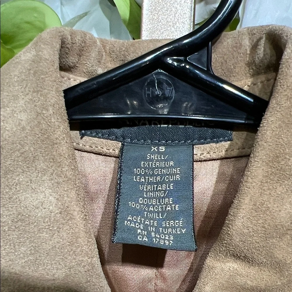 VTG Banana Republic Brown Leather Short Sleeve Midi Button Down Belted Dress-XS - Picture 2 of 6